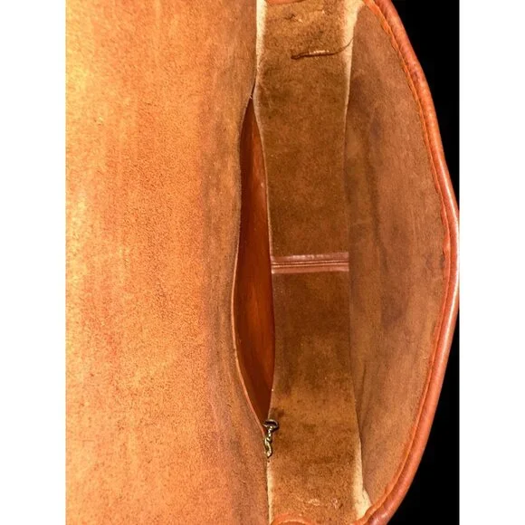 VTG Coach City Bag 9790 British Tan Leather Brass Turn Lock Handbag 90s USA +Tag - Picture 9 of 10